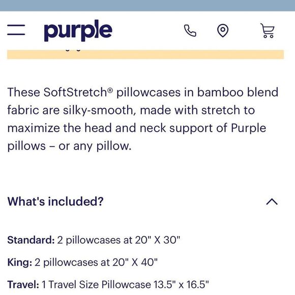 NEW IN PACKAGE Purple Mattress Softstretch Standard Pillowcase Pair-Morning Mist - Picture 9 of 14